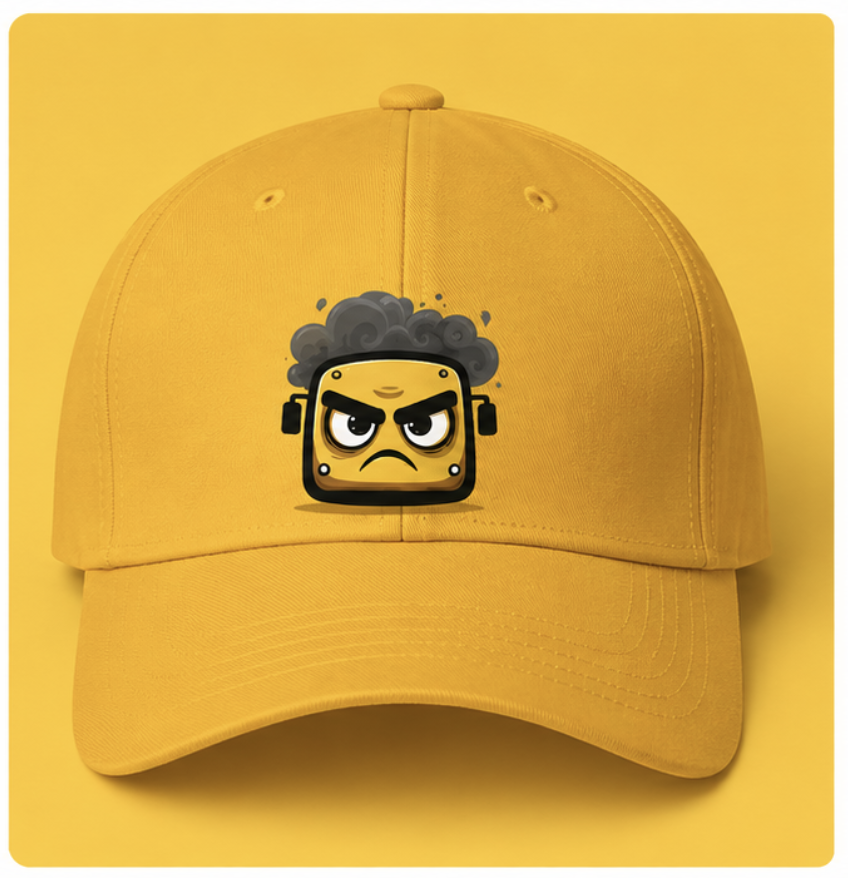 Cappellino giallo BusZilla con ricamo della mascotte
